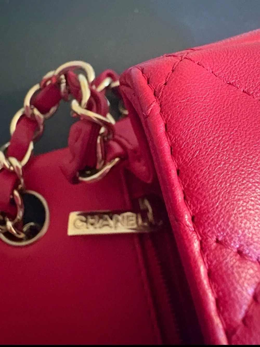 CHANEL Raspberry Pink Quilted Lambskin Classic Mini Flap
